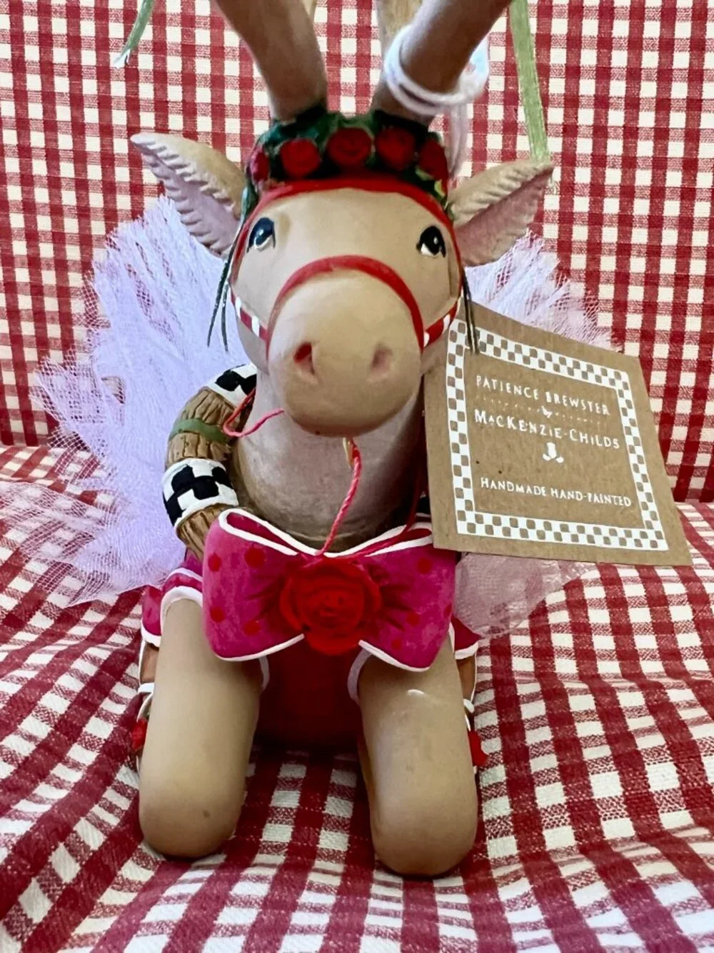 MacKenzie-Childs Patience Brewster Dash Away Sitting Dancer Reindeer Figure